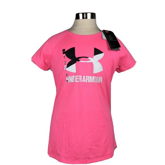 Under Armour Other - Girls YLG Under Armour HeatGear Pink Tee Shirt
